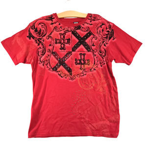 Authentic Tradition Men's Graphic Tee Red XL Short Sleeve Crew Neck Cotton